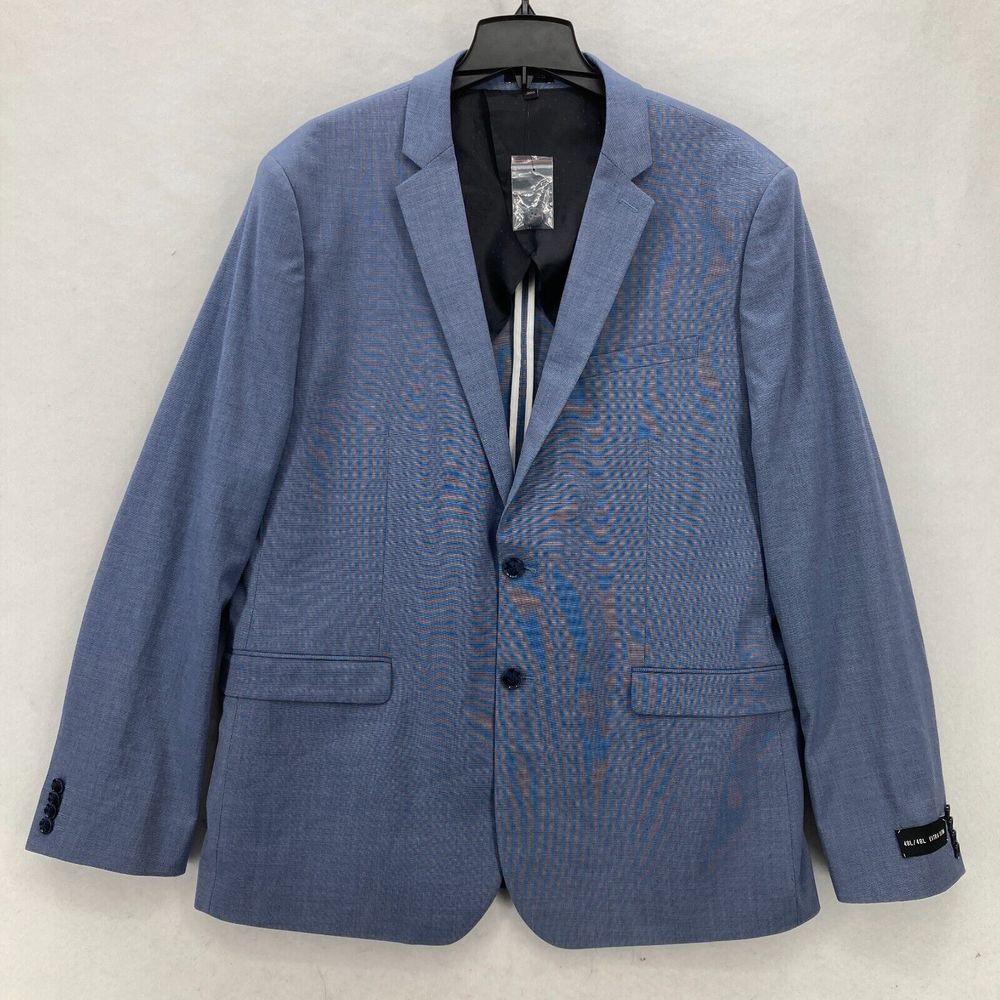 Express Blazer Sport Coat Mens 48L Extra Slim‎ Fit Blue 2 Button Business Formal